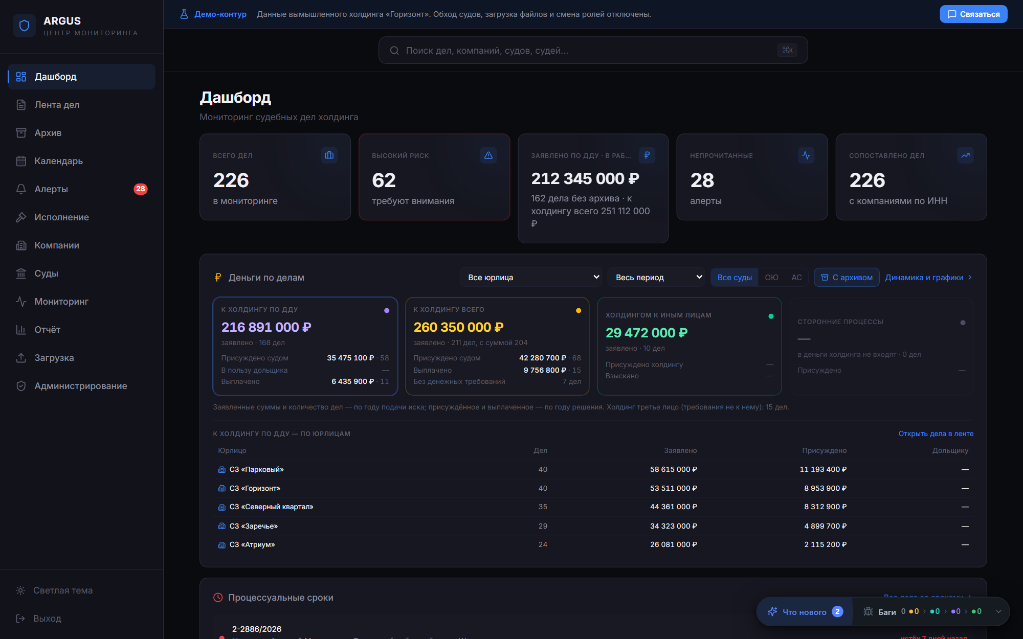 ARGUS — интерфейс проекта